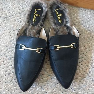 Lulus Fur slide loafers